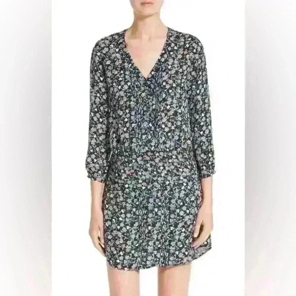 Veronica Beard August Floral Print Silk Boho Dress size 6 women’s